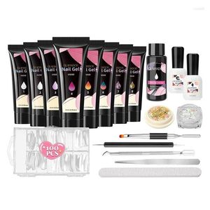 Nagelkonstpoly Poly Extvention Gel Set Manicure Kit Snabbförlängning Byggnad för Starters Professional Drop Delivery Dhosm