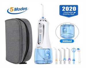 5 modos irrigador oral usb recarregável fio de água portátil dental jato de água 300ml irrigador dental dentes mais limpo5 jet238535656