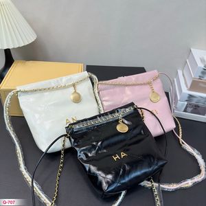 22 Mini Junk Designer Womens Shoulder Bag 22cm Gold Hardware Metal Clasp Luxury Tote Coin Charm Matelasse Chain Crossbody Bag Makeup Bag Purse Dinner Bags Vintage