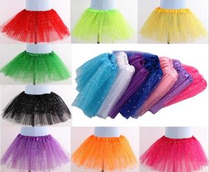 Dziewczyny Tutu spódnice ubrania dziecięce Gwiazda błyszczące balety Fancy Pettispirt cekin scena tańca kostium letni tiul mini dre8898206