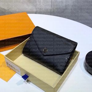 Lyxpåsar Designer Bag Coin Purse Women Short Wallet Woman Purse Original Box Card Holder Ladies Handväska Kontrollerad blomma gratis frakt