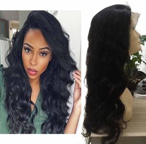 Preucked Body Wave Lace Front Wigs for Women Cheap Brazilian Peruian Virgin Human Wavy Hair Lace Front Wigs with BAB2364440