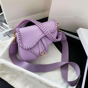 2024 New Fashion Designer Handbag Trend Women Bag Saddle Shoulder Messenger Casual Hasp Zipper PU Leather Vintage Hand Purse