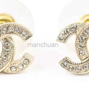 2022Channel Stud Studörhängen Pearl Diamond Drop Gold Earrings Designer för Woman Fashion Brand Not Fade Silver Wedding Earings 240306