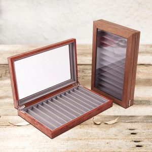 High Quality Fountain Pen Storage Cabinet Wooden Rosewood Color Display Box