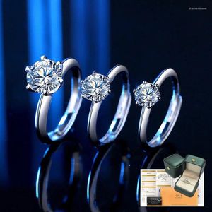 Cluster Rings GRA Certified 1-3CT Moissanite Ring 925 Silver Diamond Test Passe Jewelry Solitaire for Women Engagement Wedding