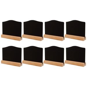 8st Erasable Desktop Chalk Board Chalkboard Taggar Små trä svart skylt Chalkboards Meddelande Display Pris TAG 240227