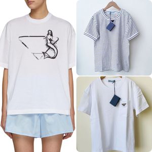 Short-sleeved new women's P series printed T-shirt round neck slim solid color elastic basic top