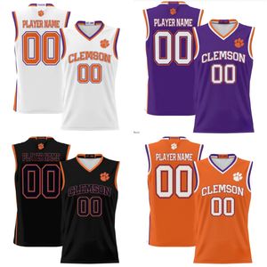 Anpassad NCAA Clemson Tigers College baskettröjor Josh Beadle Jack Clark Joseph Girard III RJ Godfrey PJ Hall Jake Heidbreder Alex Hemenway Chase Hunter