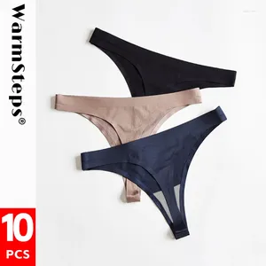 Kvinnors trosor Warmsteps 10st/set Semaless Underwear G-String Thong Woman Lingerie Xxxl Plus stora storlekar thongs