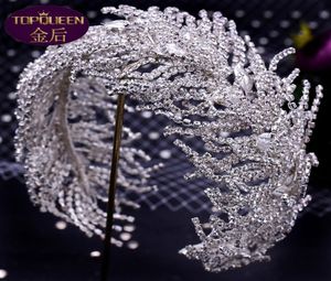 Bridal Wedding Tiara Wide Hair Band Soft Silk Bridal Headwear Crown Rhinestone with Wedding Jewelry Hair Accessories Diamond Brida9766077