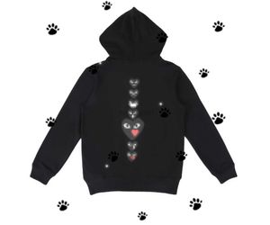 Hoodies dos homens Moletons Designer Hoodies Com Des Moletom CDG Preto Multiheart Zip Hoodie XL Marca Preto Novo 2436