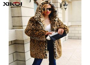 XIKOI Hohe Qualität Luxus Faux Pelz Mantel Für Frauen Mantel Winter Warme Mode Leopard Künstliche pelz Flauschigen Women039s Mäntel jacke9473333