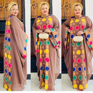 Африканское свободное двустороннее шифоновое свободное платье большого размера с хлопковым сарафаном из 2 предметов для женщин 240226