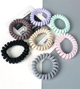 Acessórios de cabelo Alta Elasticidade Bobina de Telefone Hairbands Mulheres Espiral HairTies Meninas Anéis de Cabelo Corda Cor Sólida Gum Scrunchy 2044127978