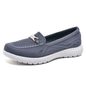 Buyrew Damen-Slipper, gestrickt, flache Schuhe, bequeme Krankenschwester-Sneaker, leicht