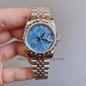 Kobiety oglądają 279381 Automatyczny ruch 3235 Sapphire Glass Blue Dial 31 mm rzymskie cyfry Diamentowe zegarki