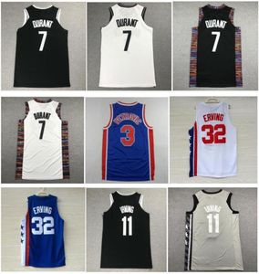 Erkek Nakış 32 Julius Erving Jersey Vintage 3 Drazen Petrovic ShirtNew 2020 Kevin 7 Durant Jersey 11 Kyrie gömlekleri Irving 4386455