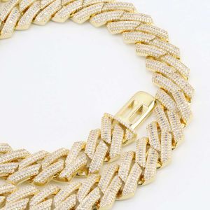 Passera diamanttestare Couture Jewelry 925 Solid Silver Baguette Armband Iced Out 16mm Moissanite Cuban Link Chain