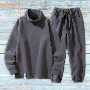 Erkek Trailsits Şık eşofman seti Sweatshirt Elastik Bel Pantolonlu Sıcak Joggers Konfor için Sıradan Seyir Renk