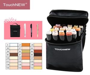 TouchNew 1224Colors Skin Tone Marker Set Dual Head Alcohol Baserat Ink Sketch Markers Pen för Ritning Animation Art Supplies Y200722297805