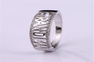 Bröllopsringar Silver Ring Classic Enkelt vackert temperament Kvinnlig mormor Handsmycken gåva7997700