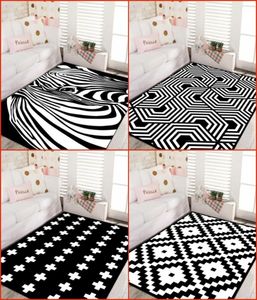 Modern style geometric black and white Nordic bedroom carpet living room sofa table rectangular home grey rug tapetes CUSTOM6269594