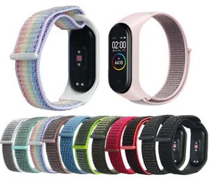 Xiaomi Mi Band 5 4 3交換可能なブレスレットMi band4バンド3スポーツ用ブリストバンド通気性ブレスレットXiomi Miband 3 43514372のナイロンストラップ