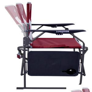 Camp Furniture 3-Positionen-Direktor-S-Stuhl mit Ottomane, Zimt, Drop-Lieferung, Sport, Outdoor, Camping, Wandern, Wandern und Camping, Dhdcr