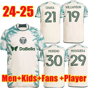 2024 Portland Home Timbers Soccer Jerseys 24 25 Chara 21 Williamson 19 Mosquera 29 Moreno 30 Madure Antony Chara Loria une camisa de camisa dos EUA