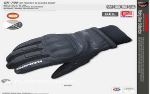 2015 nuovi guanti invernali da moto KOMINE GK799 tenere al caldo guanti da moto antivento impermeabili in pelle di bovino colore nero siz9468624