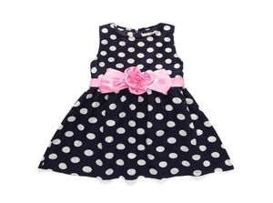 Abito a pois grandi neonate bianco nero cinture con fiocco disegni a fascia abiti estivi per bambini da 1t a 7t3173147