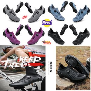 Designer Cyclixczng Sapatos Homens Esportes Dirt Road Bike Sapatos Flat Speed ​​Ciclismo Sapatilhas Flats Mountain Bicycle Calçado SPD Cleaves Sapatos 36-47 GAI