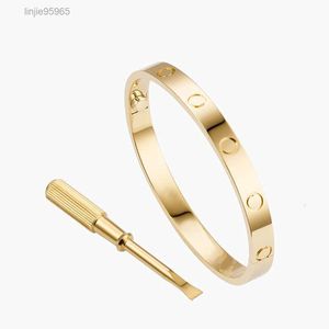 High Edition Love Manşet Vidalı Bilezikler Kadınlar İçin Bangles Erkekler Gümüş Rosegold Renk 316L Çelik Takı Anahtar tornavida 15 cm ila 22cm