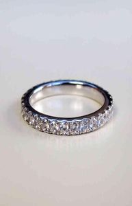 Brilliant Full Stone Band Platinum PT950 Jewelry 055CT Real Lovely Diamond Engagement Wedding Ring Love Gift5189945