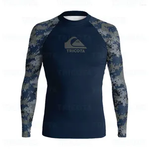 Kadın Mayo Erkekleri Sörf Dalış Dalış Mayo T-Shirt Plajı UV Koruma Uzun Kollu UPF 50 Tayt dökün