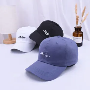Ball Caps 2024 Style unisex w stylu koreańskiego czapki baseballowej Hello Letter Hafted Para Hat Summer Cool Outdoor