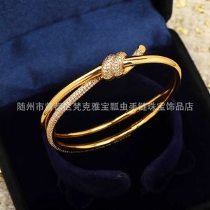 Hot tiffay Knot Bracelet with Gold Plated Fairy Style High Version Wrapped Diamond Buckle Sweet REWM