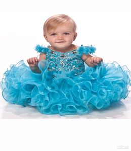 Infant Flower Girl Dress Vneck Straps Sequin Layered Rhinestone Organza Girl 039s Pageant Dresses 2019 Christmas Party Gowns8282980