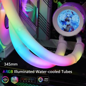 Vestidos 2 unidades/caixa endereçável rgb led tubo manga tubo radiador de resfriamento de água 35 leds argb 5v 3pin caso do computador acessórios diy