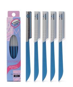 5 PCSBOX RACH KANT Rostfritt stål ansiktsögonbryn Razor Trimmer Shaper Shaver Blad Knife Hair Remover Tinkle8873807