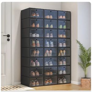 6 pçs/set sapato cabide simples casa caixa de sapato plástico multifuncional sala armazenamento sapato organizar livros lanches diversos 240229