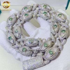 Luxury Big Eye Special 925 Sterling Silver Iced Out Gra Certificate Bracelet Moissanite Cuban Link Chain