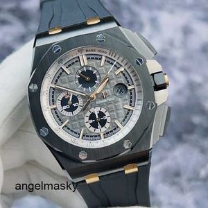 Pilot bilek saati AP Tourbillon kol saati Royal Oak Ofshore Serisi 26415CE ULTRA Yüksek AES ile 300 Nadir Siyah Seramik Mekanik Saatin Alman Sınırlı Sayısı