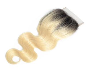 4x4 ombre 613 cabelo peruano ondulado com fechamento em três tons de cor intermediária 7483675