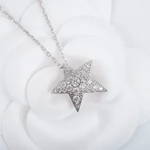 Pendants 2024 Trend Brand Pure 925 Sterling Gümüş Takı Kolyeleri Ay Yıldızı Kolye Düğün Mutlu Yıllar Hediyesi