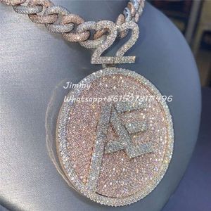 Anpassad Rose Gold Sterling Sier Mens VVS Moissanite Iced Out Hip Hop Photo Letter Pendant