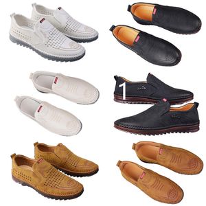 Casual shoes for men's spring new trend versatile online shoes for men's anti slip soft sole breathable leather shoes white 41