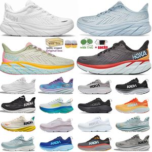 Bondi Trainers 8 Esportes Ao Ar Livre Sapatos Casuais ONE Preto Branco Esportes Carbono X2 Clifton 8 9 HOKA1 Leve Choque Pessoas Livres Âmbar Homens Mulheres Tênis Ao Ar Livre Corredor