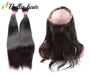 حزم البرازيلية الشعر 100 فرع من الرصيف البشري مع 360 من الدانتيل الأمامي نسج مستقيمة اللون Bellahair2552646